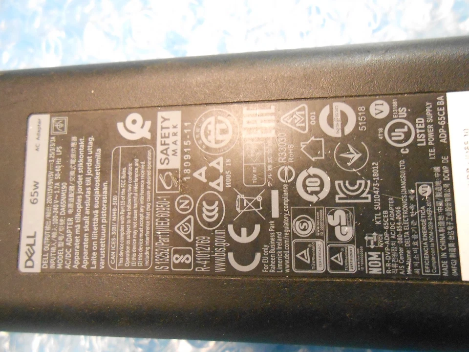 Genuine Dell 65W USB-C Chromebook 3100 AC Adapter 2WDR5 DA65NM190 Power Supply - Image 4 of 4