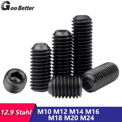 M6 M8 M10 M12 M14 M16 M20 M24 Kohlenstoffstahl R Güteklasse 12.9, Innensechskant-Gewinstifte, Kopflose Innensechskant-Gewinstifte, Länge 4 Mm ~ 100 Mm
