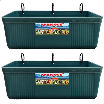 Large Feed Trough and Goat Feeder - 2 Pack Hanging Feeder with Clips, 10 Quart..