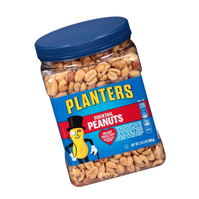PLANTERS Salted Cocktail Peanuts, 35 oz. Resealable Jar Heart Healthy