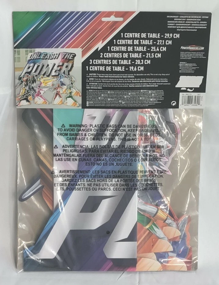 KIT DE DECORACIÓN DE MESA CENTRO CLÁSICO POWER RANGERS ~ Suministros para fiestas de cumpleaños Foto 2 de 3