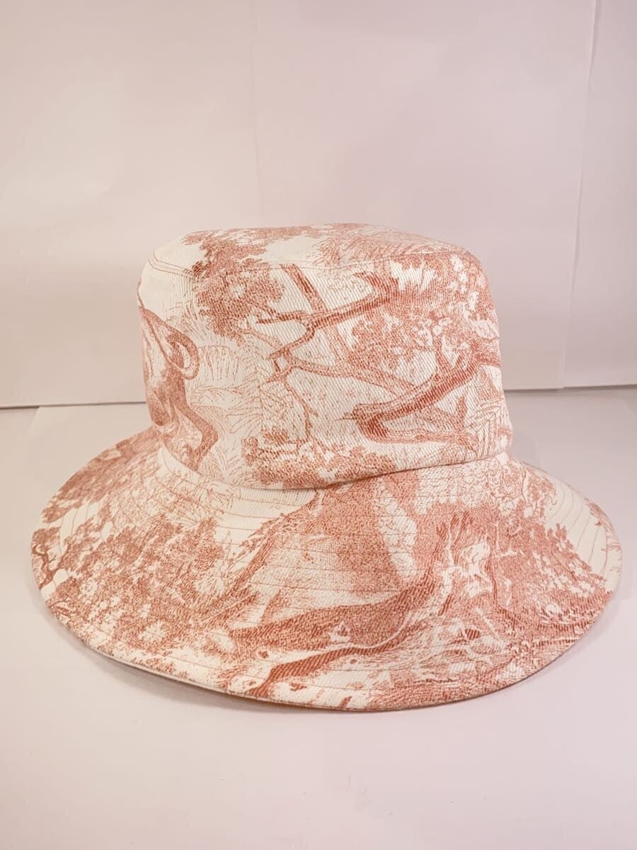 DIORバケットハット　ピンクベージュ Christian Dior Bucket Hat Toile de Jouy Cotton Pink All-over
