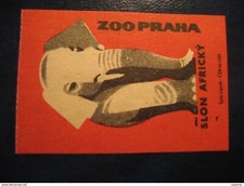 Prague Zoo Elephant Poster Stamp Vignette Czechoslovakia Label Mammal M