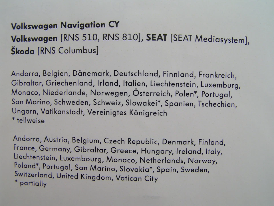 DVD NAVIGATION CY EUROPA WEST 2013 V10 VW RNS 510 810 GOLF PASSAT TOUAREG T5 EOS - Bild 3 von 4