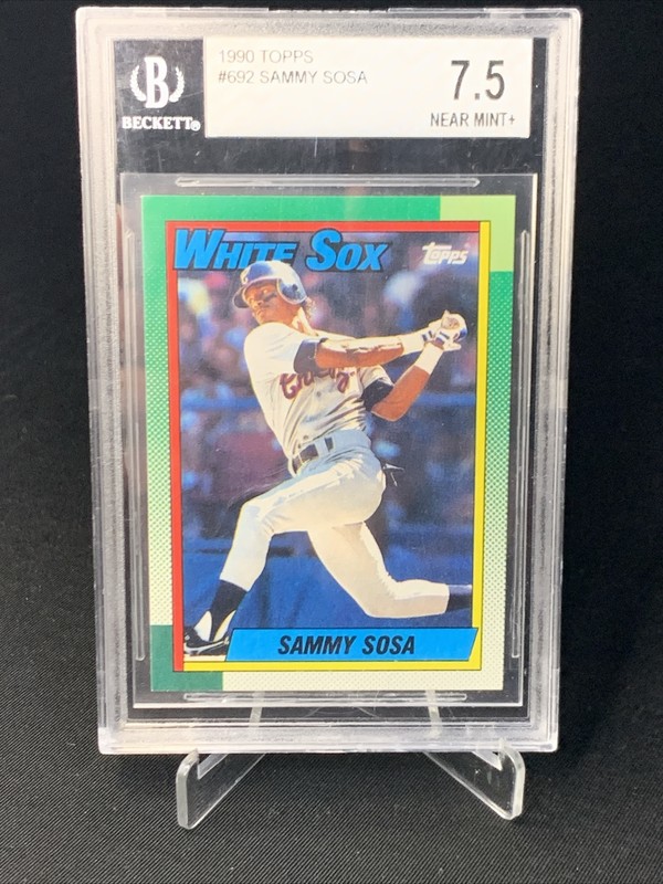 Error Card 1990 Topps Baseball Card #692 Sammy Sosa White Sox- DOB ERROR Rookie