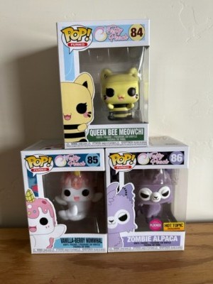 Funko Pop Tasty Peach --Queen Bee Meowchi, Vanilla-Berry Nomwhal, Zombie Alpaca