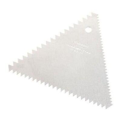 Ateco 3 Sided Comb & Icing Cake Decorating Triangle Tool, 4 x 3.5, Silver