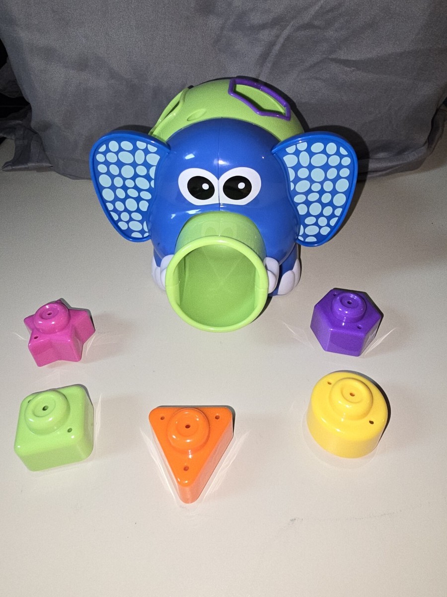Infantino Elephant Shape Sorter Blue Green Baby Toy