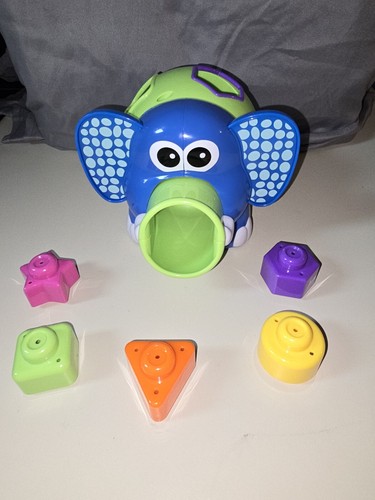 Infantino Elephant Shape Sorter Blue Green Baby Toy