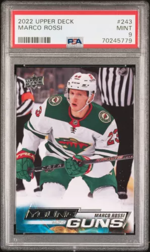 2022-23 Upper Deck Young Guns Rookie RC Marco Rossi #243 PSA 9 WILD MINNESOTA