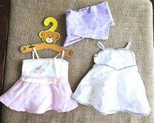 Build A Bear Wedding Dress, Pink Dress, Lavendar Shawl  Hanger