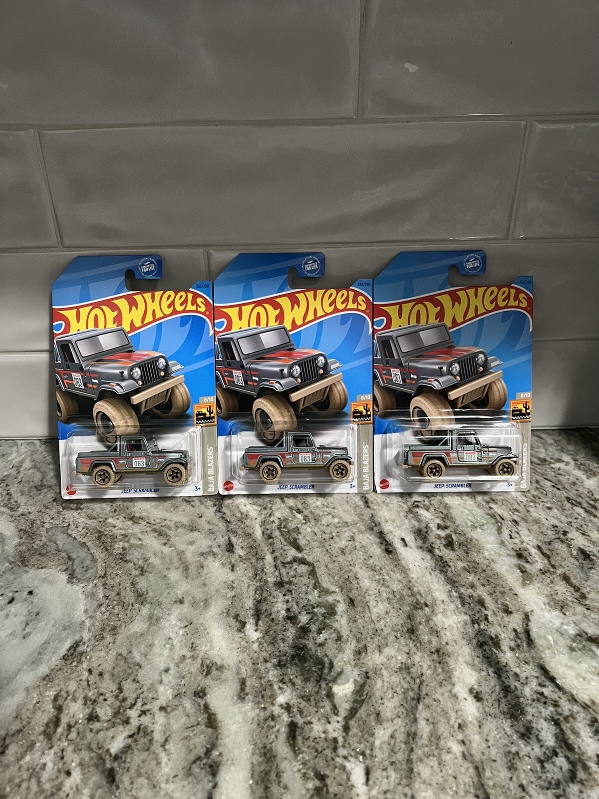 Hot Wheels Jeep Scrambler Gray #233 233/250 - 2023 Baja Blazers - Lot Of 3