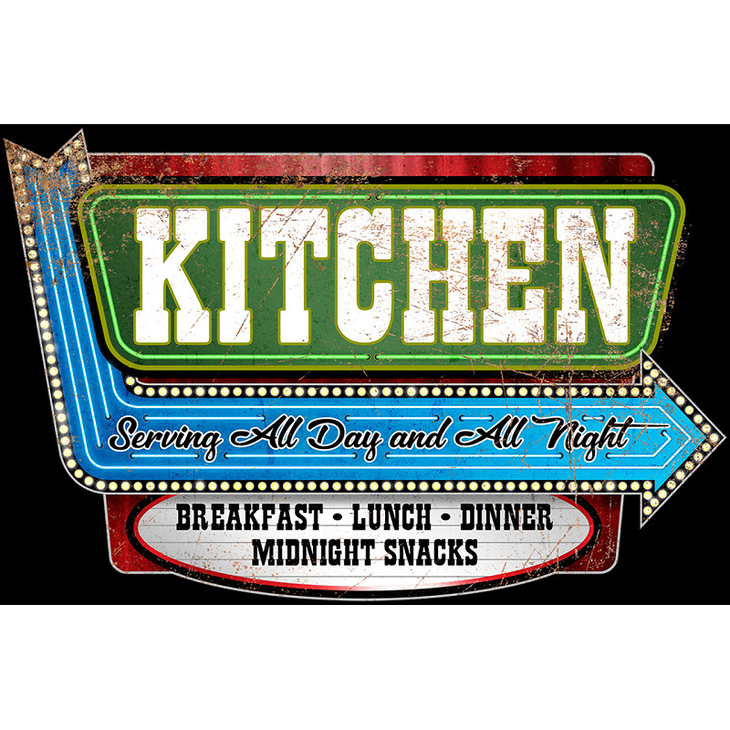 Plaque métal KITCHEN déco bistrot 30x18cm pour habiller le mur de votre cuisine