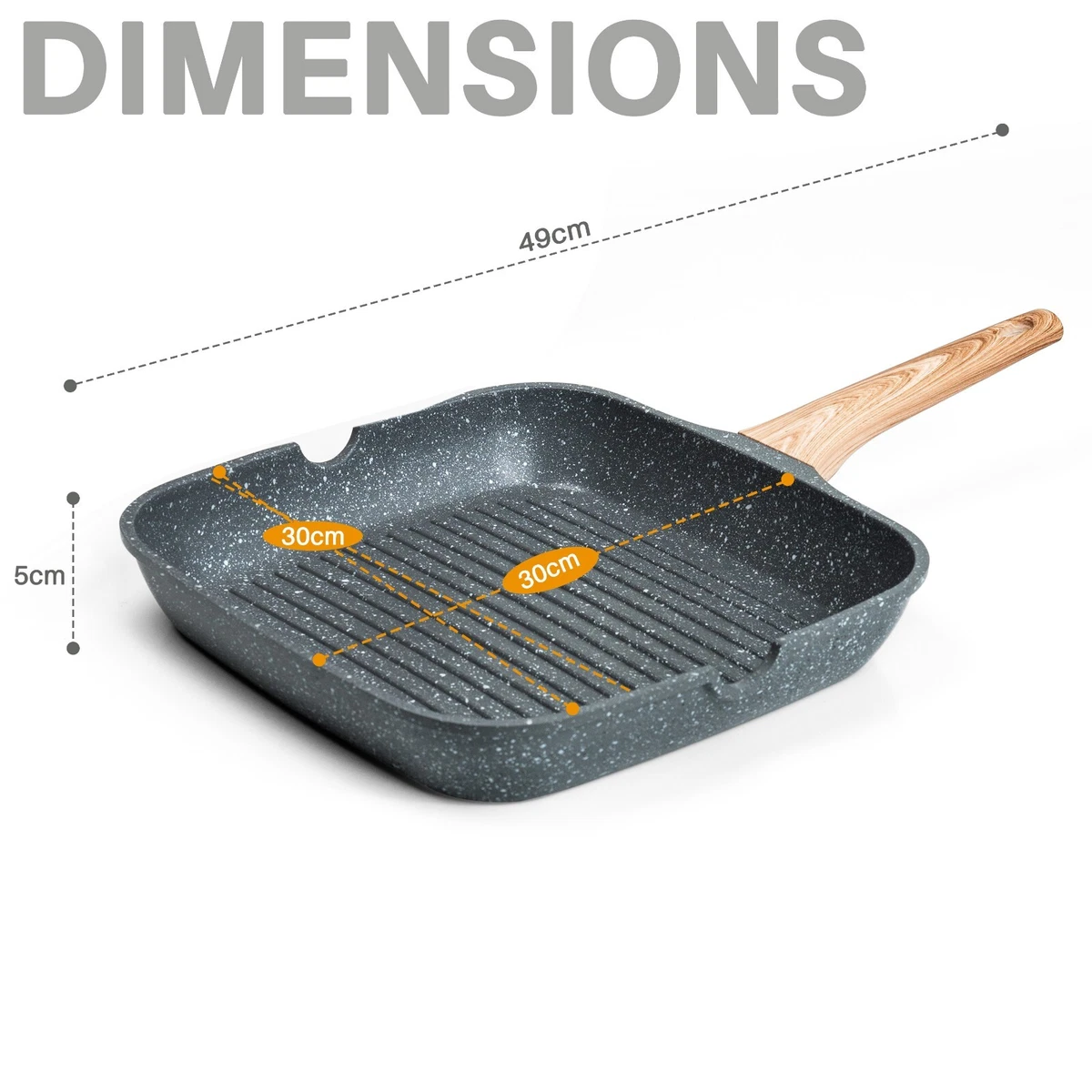 Parrilla Sartén Antiadherente Plancha Olla Sartén Cocina Filete Desayuno Máquina Reino Unido