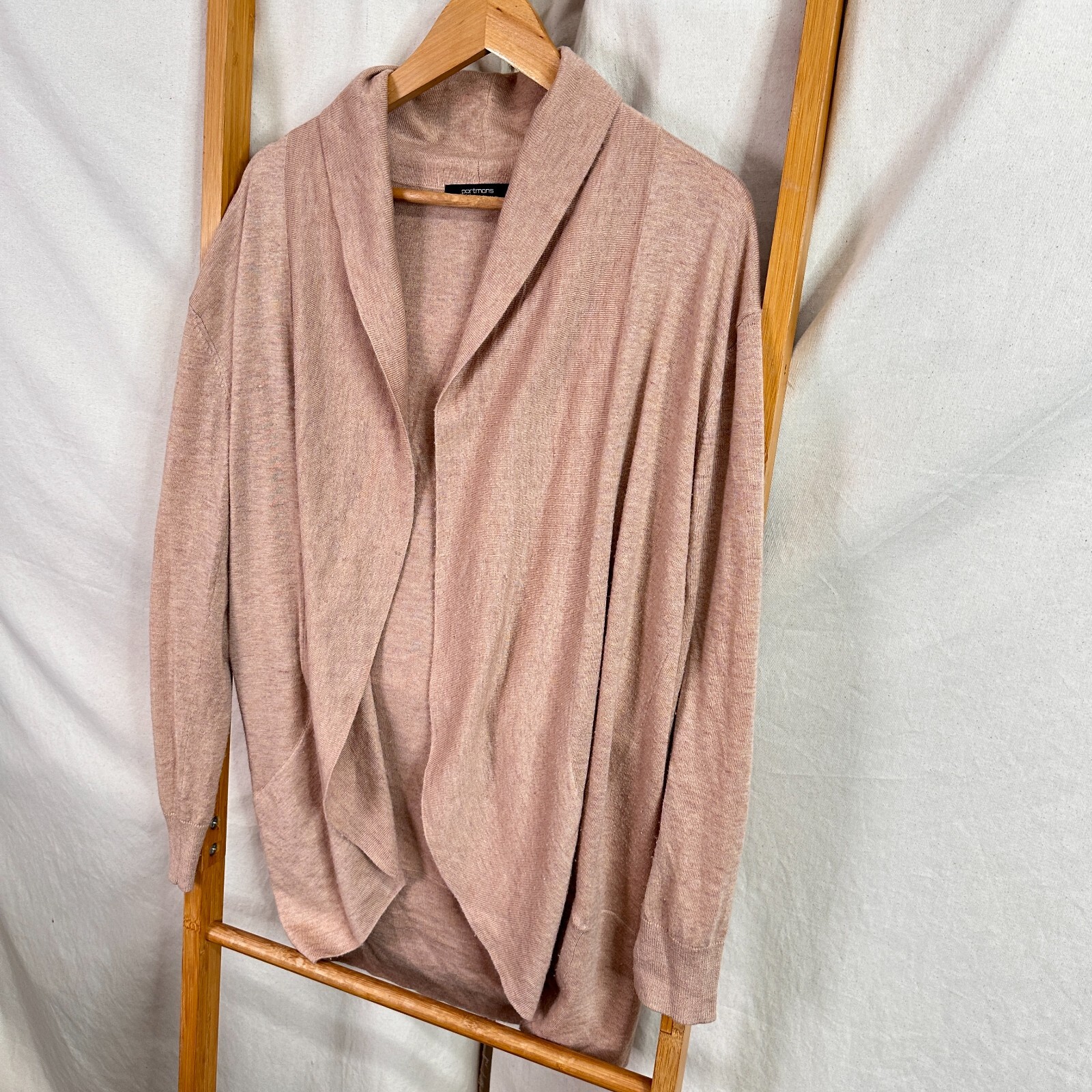 Portmans Cardigan Womens Small Light Brown Lightweight Long Sleeve Open