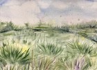 Landscape Meadow Watercolor Original Painting