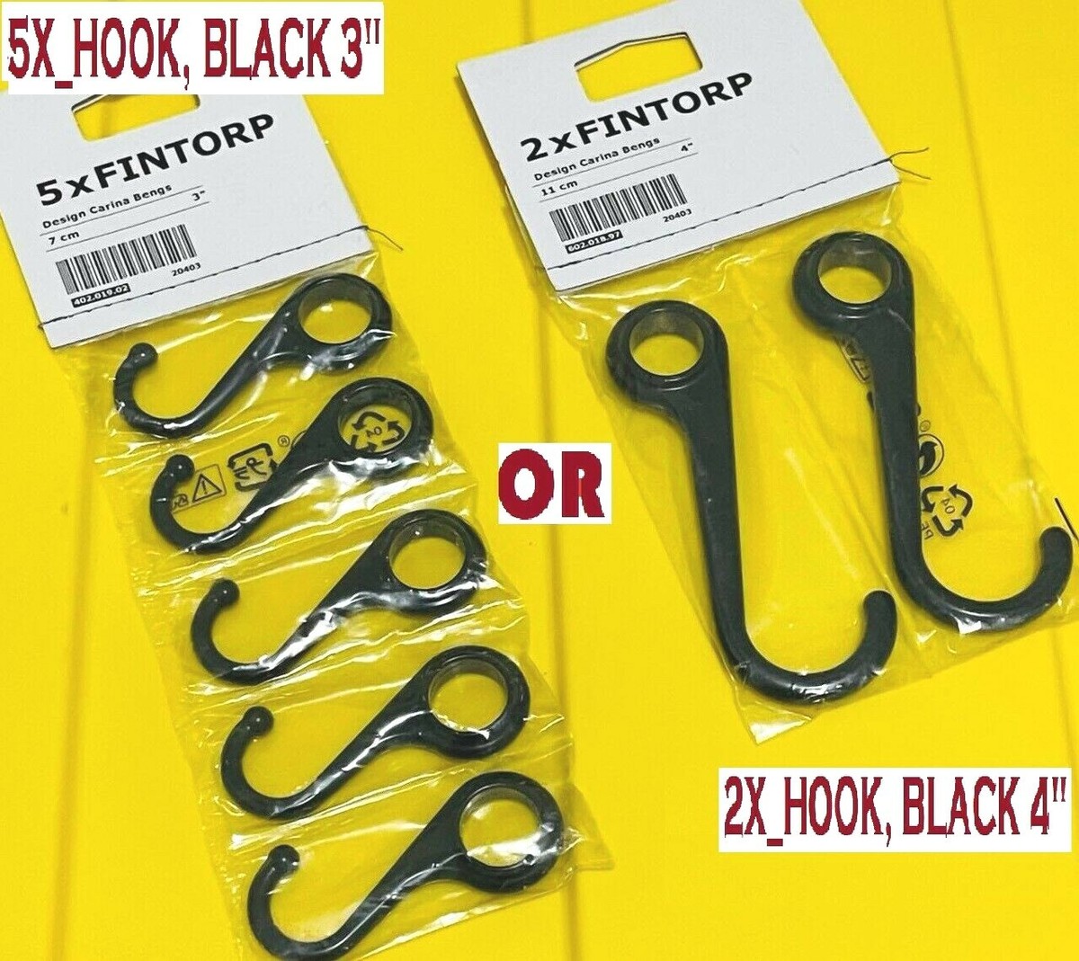 IKea FINTORP Hook Black 2 Options 4 '' OR 3 '' Home Kitchen