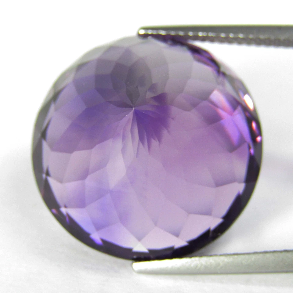Piedra preciosa suelta de forma redonda 100 % amatista natural genuina de 35,50 quilates Foto 2 de 3