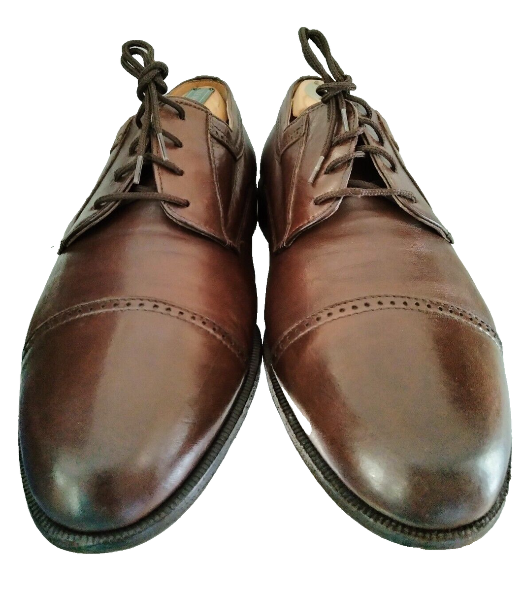 BALLY Trino Leather Cap Toe Derby Oxford Brown Size 10 D  display picture 3