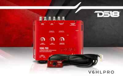 DS18 V6HLPRO Line Converter 6 Channel Hi to Low Factory Radio Adaptor Bass Knob