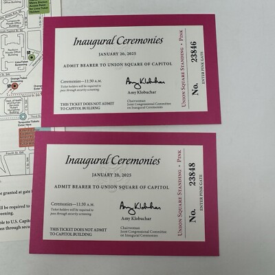 u*5様 2025年トランプ大統領就任式招待券(ピンク) 2025 Donald Trump Inauguration Invitation & Program Packet - (2