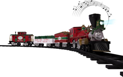 North Pole Central Ready-To-Play Freight Set, Battery-Powered Model Train Set wi