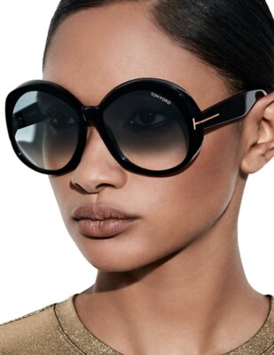 Tom Ford Georgia Smoke Gradient Geometric Ladies Sunglasses 