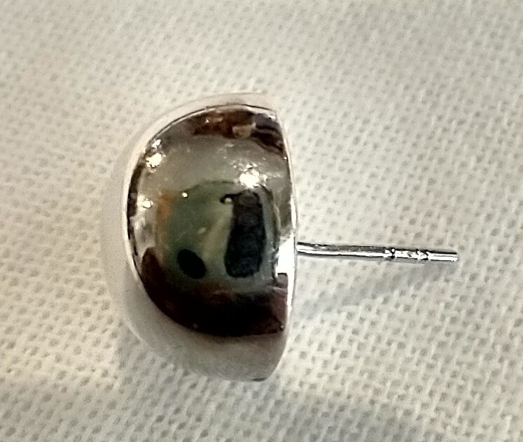 925 Button Domed Stud Earrings (E345) - image 8