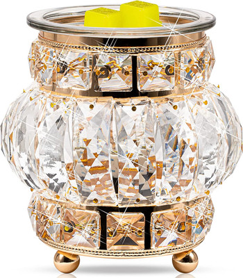 Wax Melt Warmer Wrought Iron Crystal Oil Burner for Home, Living Room, Bedroom, 