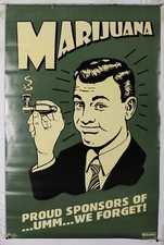 Marijuana proud sponsors of umm  vintage pot poster 23.25"X35.50" NOS (b82)