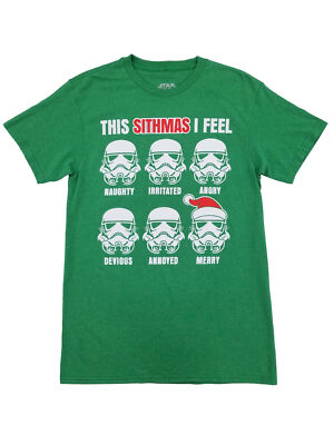 Star Wars Mens Green This Sithmas I Feel Stormtrooper Christmas T-Shirt