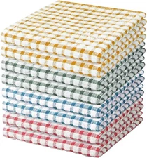 6/8 Pcs Kitchen Dish Rags,100% Cotton Soft Absorbent Quick Drying Dish Cloths