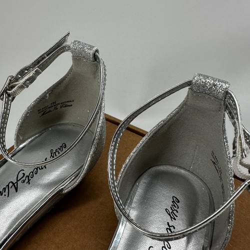 Sandalias Easy Street Alive 5 30-8457 con correa al tobillo plateadas punta abierta para mujer talla 7N - Imagen 4 de 11