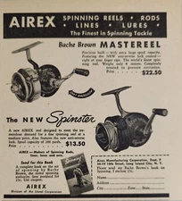 1949 Print Ad Airex Bache Brown Mastereel Fishing Reels & Spinster L.I.C.,NY
