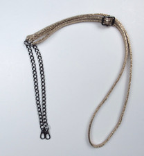 Purse Strap Gold Tone Faux Leather Gunmetal Chain Snap Hooks Adjustable 60"