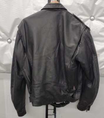 Harley-Davidson L/XL VTG 1990s Heavy Duty Leather Jacket 7 Pockets