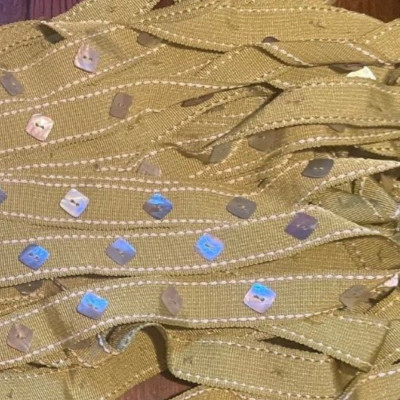 SAMUEL & SONS  1.25'' RTC Pearl Button Border poly mother pearl pistachio 32 yds