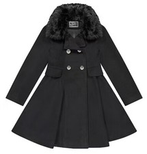 NWT Rothschild Girl's Princess Coat Rem. Faux Fur Collar - 6/6X , 7/8, 10/12,14