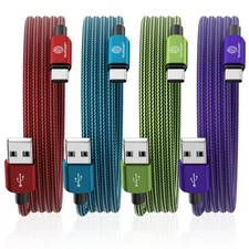 Type C Charger 10FT 4-Pack Type C Charger Fast Charging Nylon Braided USB C C...
