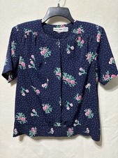 Vintage Alfred Dunner Size 10 Navy Floral Shirt