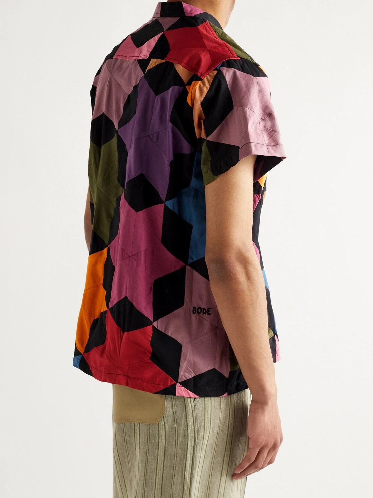 BODE - Rainbow Star Quilt Patchwork Cotton Shirt … - image 3