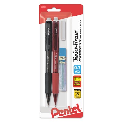 Pentel Twist-Erase EXPRESS Mechanical Pencil .7 mm 2 per Set QE417LEBP2