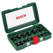 Bosch 15 Piece Router Bit Set for Wood, 1/4' Shank, Mixed Set, for Routers