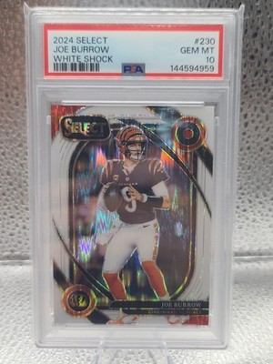2024 PANINI SELECT WHITE SHOCK CLUB #39 JOE BURROW /199 PSA 10 COLOR MATCH