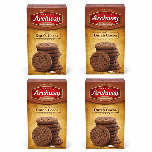 4x Archway Homestyle Soft Dutch Cacao Chocolate Lovers Biscotti 8,75 once - 4 SCATOLE - Foto 1 di 2