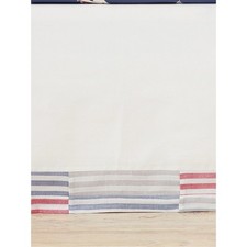 Pottery Barn Cole Crib Skirt Stripes Red White Blue Gray Nursery Organic Cotton