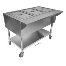 20.6QT Steam Warmer Table Electric Commercial Food Warmer w/ Wheels 1000/1500W