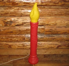 Vintage 38" General Foam Plastics Red Poinsettia Christmas Candle Blow Mold