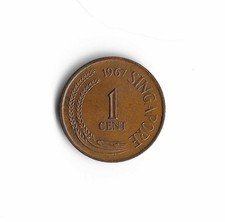1967 Singapore - 1 Cent - 871 - Bronze - 1.9g