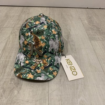 Kenzo Kinder Baseballkappe Dschungeldruck koralle JB KS90538 Mütze grün Tiger neu mit Etikett